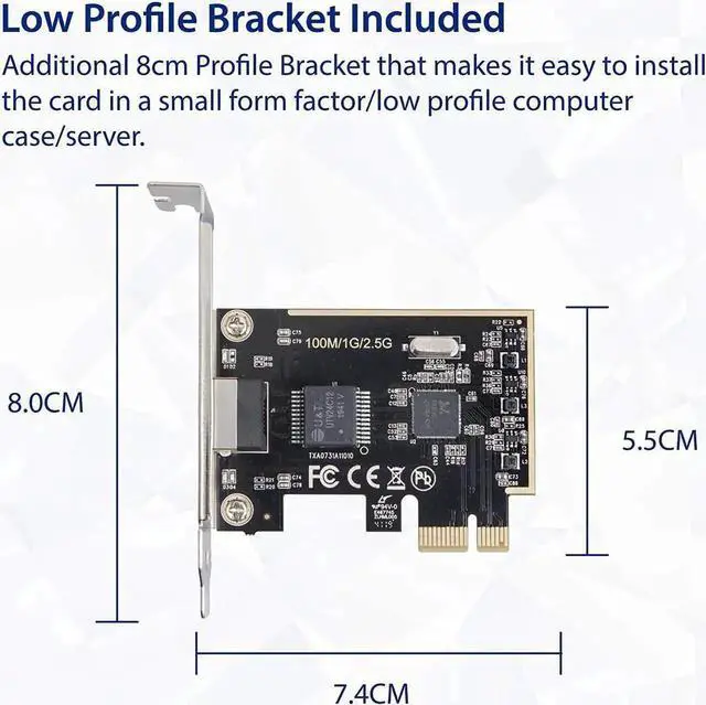 Alt view image 5 of 6 - 2.5G PCIe Network Card 10/100/1000/2500 Mbps RJ45 LAN Adapter SI-PEX24059