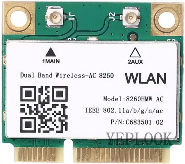 Main image of Wireless-AC 8260NGW Mini PCI-E WiFi Card, Dual Band 2.4G/5GHz 300+867Mbps WiFi Bluetooth 4.2 Network Adapter