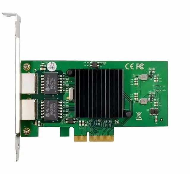 Alt view image 2 of 6 - PCIe X4 Dual Port Gigabit Ethernet NIC, 82576EB Chip 10/100/1000Mbps Dual RJ45 Server LAN Card with 8CM & 12CM Brackets