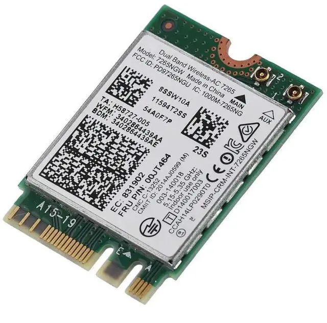 Alt view image 4 of 7 - NGFF M.2 AC7265 WiFi Card, Dual Band 2.4G+5GHz Wireless Adapter with Bluetooth, 802.11 a/b/g/n/ac Standard