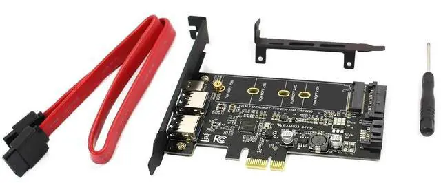 Alt view image 5 of 6 - M.2 B Key SATA SSD PCIe 3.0 Adapter Card with 2 USB3.0 + Type-C Port, Support 2230 2242 2260 2280 NGFF Drives
