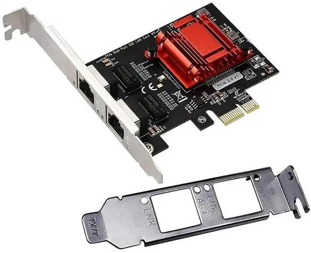 Main image of Dual Port PCIe Gigabit Ethernet NIC, Intel 82575/82576 Chip Dual 1000M RJ45 LAN Card Support PXE, Low Profile Bracket for Server PC