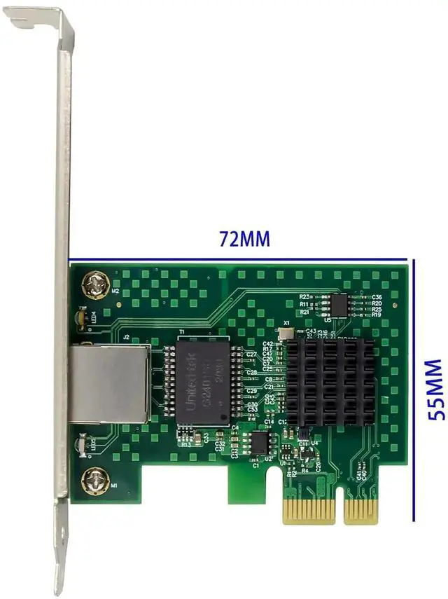 Alt view image 2 of 7 - PCIe 3.1 2.5GBase-T NIC with Intel I225-V Chip, 2500/1000/100Mbps RJ45 LAN Card + 3ft Cat8 Cable, Low Profile Bracket for Win10/11