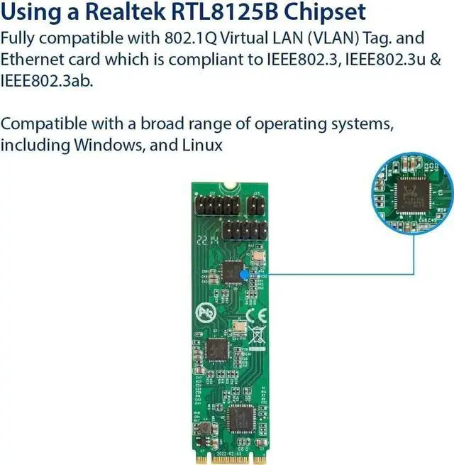 Alt view image 6 of 6 - Dual 2.5G M.2 B+M Key Ethernet NIC, Dual-Port 2.5GBase-T M.2 Network Expansion Card
