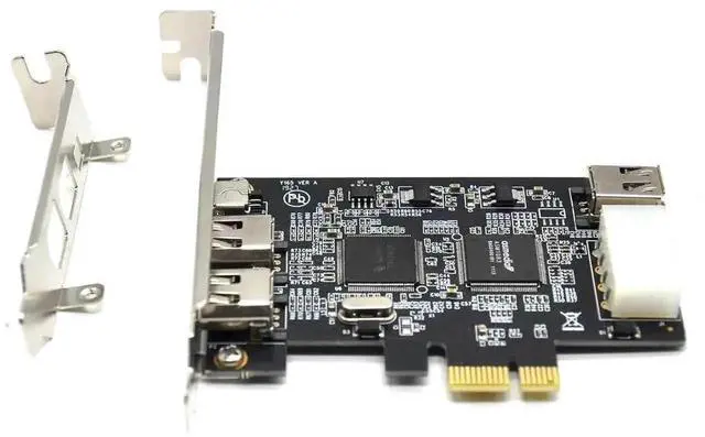 Alt view image 2 of 7 - PCIe IEEE 1394 Firewire Card, 4-Port 1394a Firewire 800 Adapter (3×6Pin +1×4Pin), Compatible Win7/8/10 Mac OS, Low Profile Bracket + Firewire Cable Included