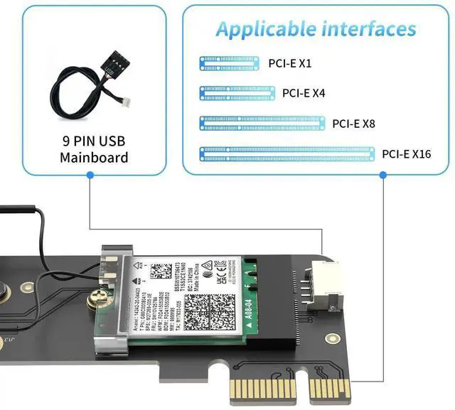Alt view image 5 of 7 - WiFi 6 PCIe Wireless Card for Desktop PC, Intel AX200NGW Chip Bluetooth 5.2 Dual Band WiFi Adapter, OFDMA MU-MIMO Ultra Low Latency, Compatible Windows 10/11 64-bit