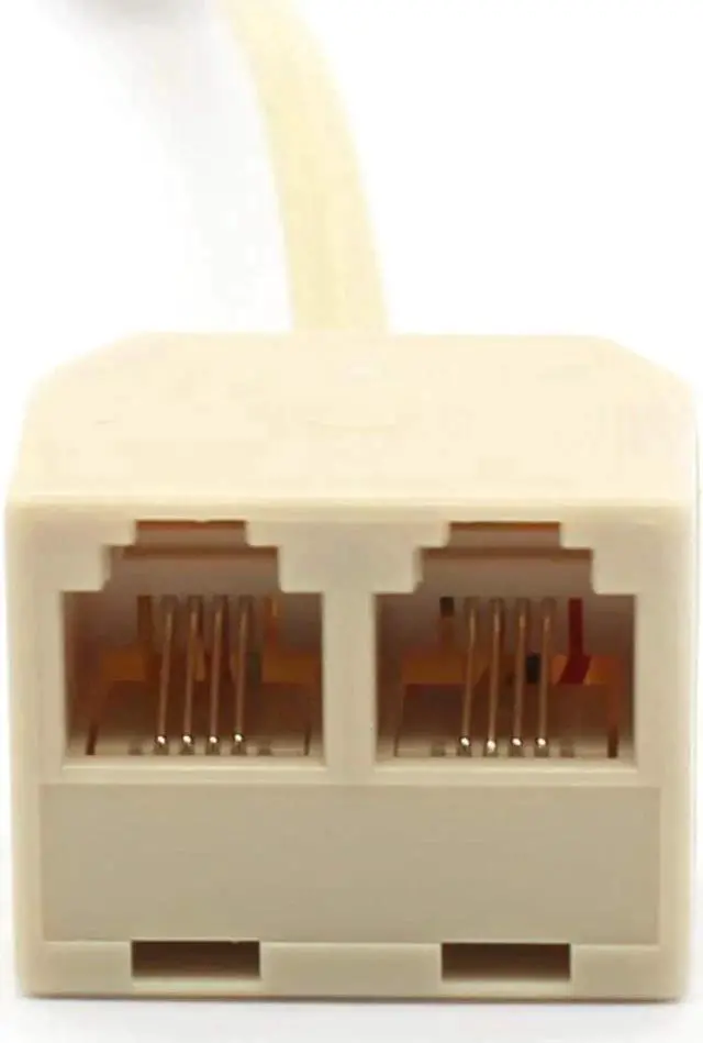 Alt view image 2 of 7 - 2 Pack RJ11 6P4C Telephone Splitter, 1 Male to 2 Female Landline Phone Line Adapter Separator Cord for Home Office Phones Fax Modems