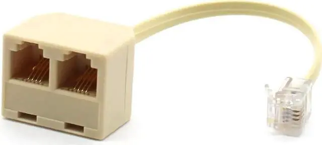 Alt view image 5 of 7 - 2 Pack RJ11 6P4C Telephone Splitter, 1 Male to 2 Female Landline Phone Line Adapter Separator Cord for Home Office Phones Fax Modems