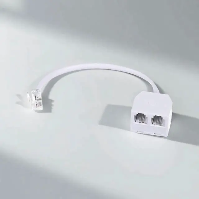 Alt view image 6 of 7 - 2 Pack White RJ11 6P4C Telephone Splitter, 1 Male to Dual Female 2-Way Landline Phone Jack Separator Adapter for Phones & Fax Machines