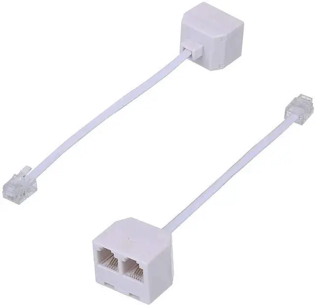 Alt view image 4 of 6 - 3 Pack RJ11 6P4C 2-Way Telephone Splitter, 1 Male to Dual Female Landline Phone Jack Separator Adapter for Phones & Fax Machines