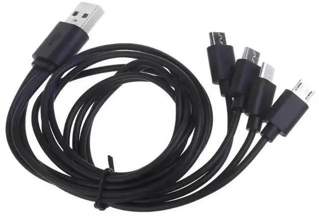 Alt view image 2 of 3 - 50cm Short 4 in 1 Multi Micro USB Charging Cable, 4-Port Micro USB Splitter Cord 5V 3A Fast Charger for Phones Tablets