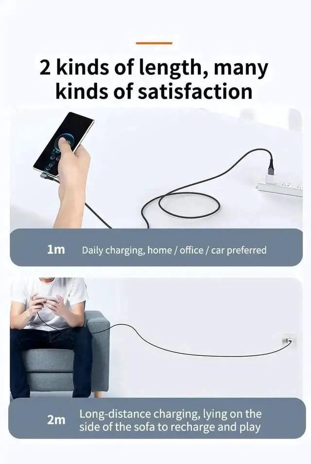 Alt view image 4 of 6 - 3.3FT Black Braided 90 Degree USB C to C Cable, 66W 6A Fast Charging Type-C Cord Compatible with iPhone 15 Galaxy S10 Pixel 7