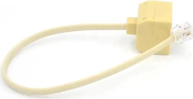 Alt view image 4 of 4 - RJ11 6P4C 2-Way Telephone Splitter Adapter, 1 Male to Dual Female Landline Phone Jack Separator Cable, Beige