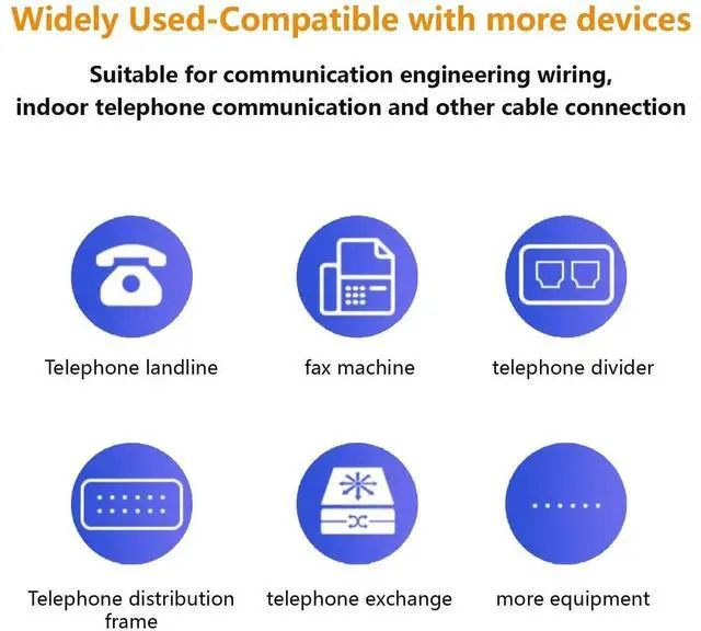 Alt view image 4 of 6 - 20 Pack RJ11 6P4C Modular Telephone Plugs, 3-Prong Metal Contacts Modular Connectors for Solid & Stranded Landline Phone Wires