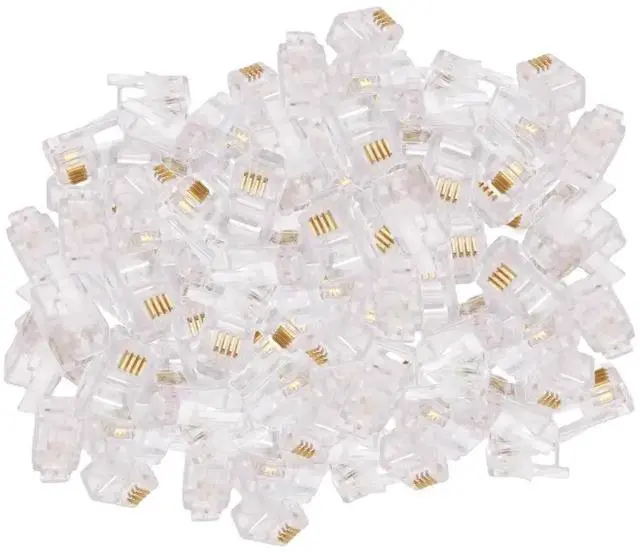 Alt view image 4 of 6 - 20 Pack RJ9 4P4C Modular Telephone Plugs, RJ9/RJ10/RJ22 Universal Modular Connectors for Landline Handset Cables