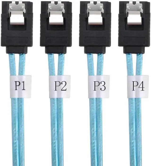 Alt view image 3 of 3 - 1m Mini SAS SFF-8643 Host to 4 SATA 7Pin Breakout Cable, 6Gbps Internal Server RAID Hard Drive Data Cable 100cm