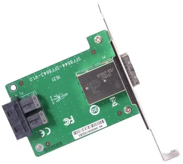 Alt view image 7 of 7 - Mini SAS 2 SFF-8644 to Dual SFF-8643 HD Adapter Card with Mount Bracket for Server Storage