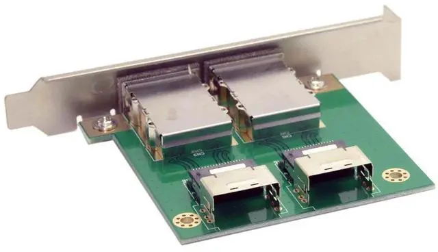 Alt view image 7 of 7 - Mini SAS 2 SFF-8088 External to Dual SFF-8087 Internal Adapter Card with Mount Bracket for Server Storage RAID