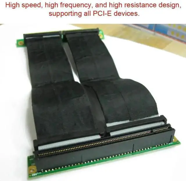 Alt view image 2 of 3 - 15cm PCIe x16 Flexible Riser Extension Cable Adapter for 1U 2U Rack Servers & Mini DIY PC Builds