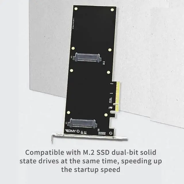Alt view image 3 of 4 - PCIe 3.0 X4/X8 to Dual U.2 NVMe SSD Expansion Riser Adapter Card for Server Storage Upgrade