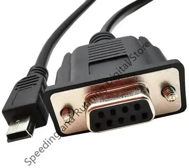 Alt view image 3 of 3 - 1.8m Mini USB 5Pin Male to RS232 DB9 9Pin Female Serial Extension Cable Adapter