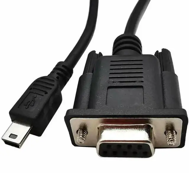 Alt view image 2 of 3 - 1.8m Mini USB 5Pin Male to RS232 DB9 9Pin Female Serial Extension Cable Adapter