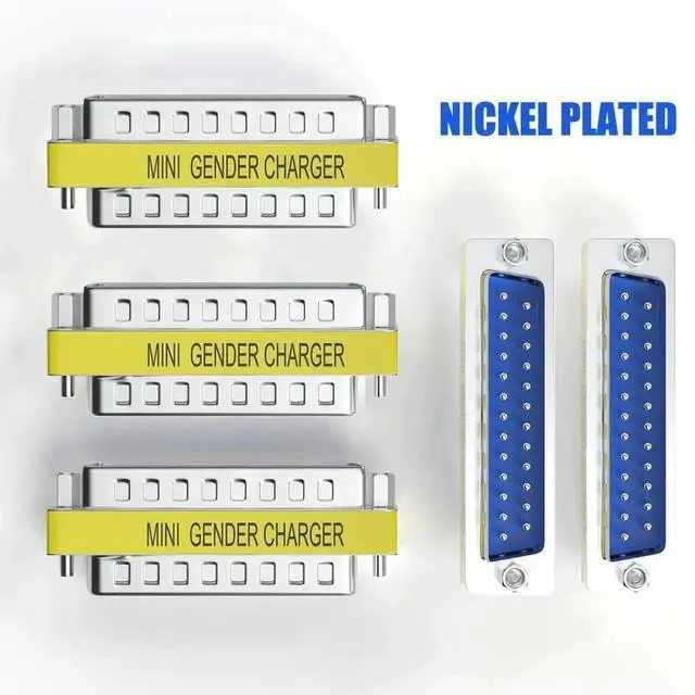 Alt view image 3 of 4 - 6 Pack DB25 25Pin Male to Male Gender Changer Coupler RS232 Serial Connector Adapter