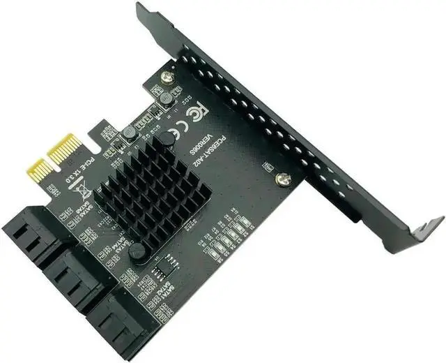 Alt view image 4 of 6 - 6 Ports PCIe X1 SATA 3.0 Expansion Card, 6Gbps PCI Express SATA III Controller Adapter Card Compatible with Windows System