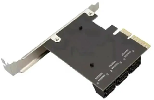 Alt view image 7 of 7 - 6 Ports PCIe X4 SATA 3.0 Expansion Card, PCI Express X4 to SATA III 6Gbps Storage Controller Adapter Board