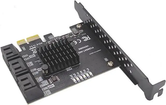 Alt view image 5 of 7 - PCIe 3.0 6 Port SATA 3.0 Expansion Controller Card with Low Profile Bracket, Non-RAID, Bootable System Disk Adapter for 6 SATA HDD SSD Devices