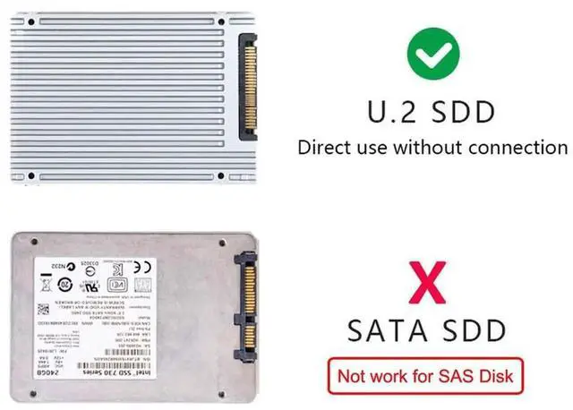 Alt view image 2 of 7 - 2280 U.2 SFF-8639 NVMe PCIe 4.0 SSD Adapter Kit, SFF-8643 Mini SAS HD to U.2 Converter Compatible with Intel P3600 P3700 750 Series SSD