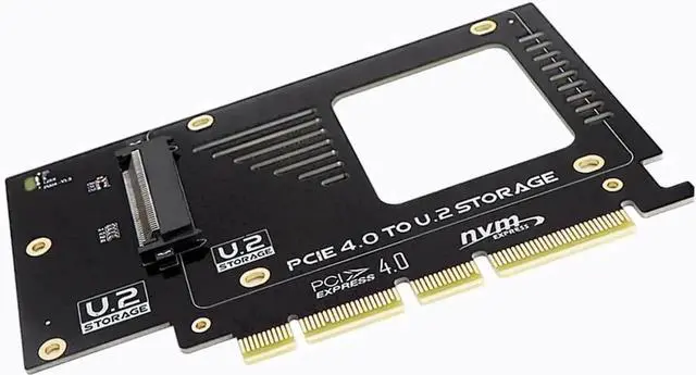 Main image of PCIe 4.0 X16 to U.2 NVMe Expansion Adapter Card, Up to 64Gbps High-Speed U.2 SSD Controller, Works with PCIe X4/X8/X16 Slots