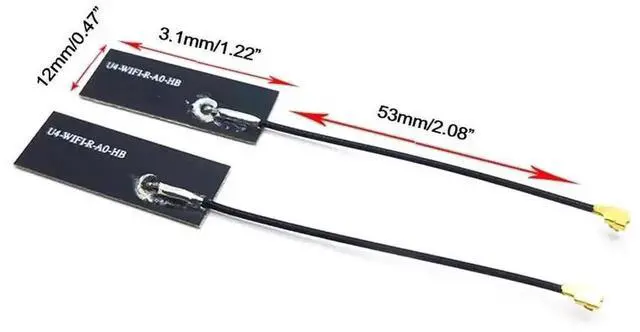 Alt view image 6 of 6 - 2 Pack Mini PCI-E Laptop Internal WiFi Bluetooth Antennas, Universal Yellow Film Wireless Card Antenna