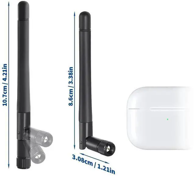 Alt view image 3 of 7 - 2 Pack 3dBi Dual Band SMA Male WiFi Antenna for Wireless Security IP Camera, Surveillance DVR & Vehicle Rear View Monitor
