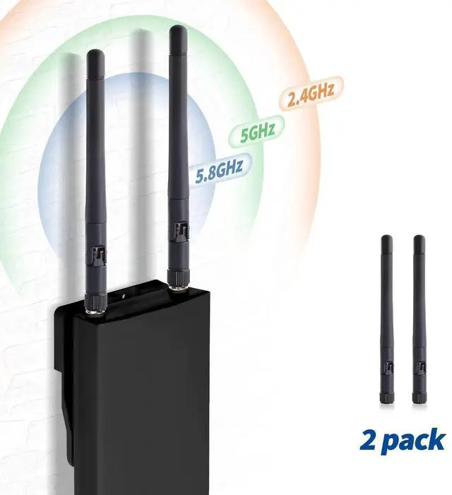 Alt view image 2 of 7 - 2 Pack 3dBi Dual Band SMA Male WiFi Antenna for Wireless Security IP Camera, Surveillance DVR & Vehicle Rear View Monitor
