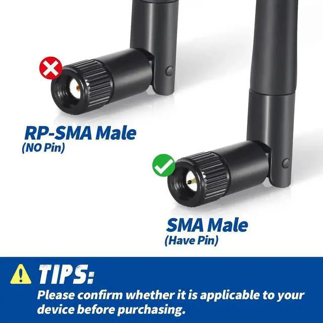 Alt view image 7 of 7 - 2 Pack 3dBi Dual Band SMA Male WiFi Antenna for Wireless Security IP Camera, Surveillance DVR & Vehicle Rear View Monitor