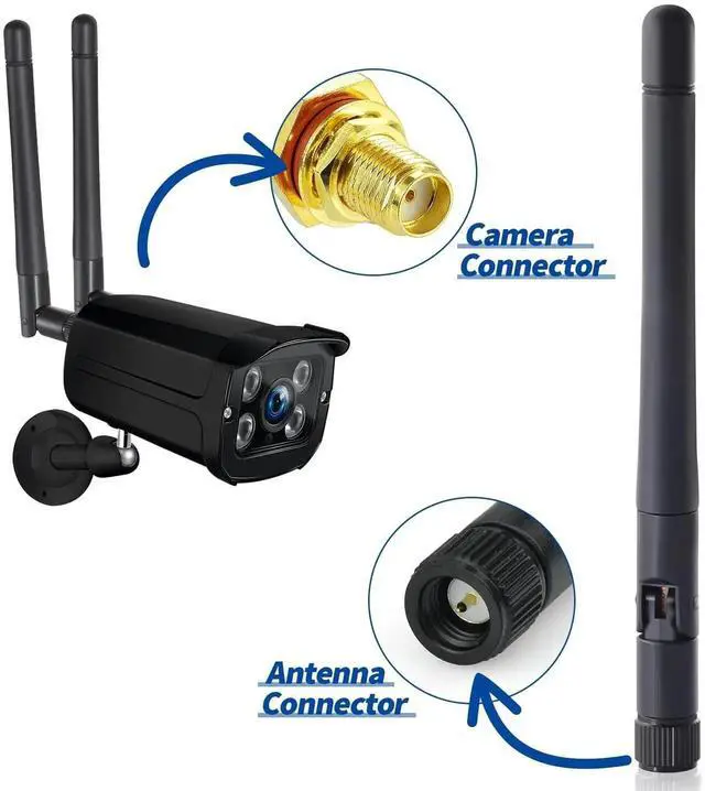 Alt view image 5 of 7 - 2 Pack 3dBi Dual Band SMA Male WiFi Antenna for Wireless Security IP Camera, Surveillance DVR & Vehicle Rear View Monitor