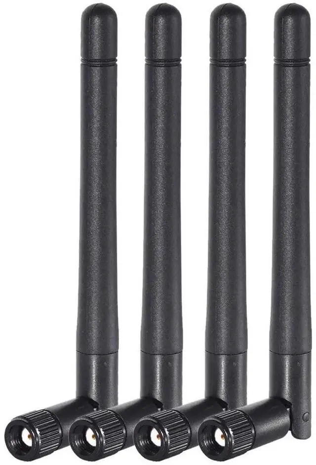 Main image of 4 Pack 3dBi MIMO Dual Band RP-SMA Male WiFi Antenna 2.4GHz/5GHz/5.8GHz for Router, WiFi Card, USB Adapter & Wireless IP Camera