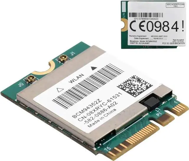 Alt view image 5 of 7 - BCM94352Z M.2 NGFF Dual Band WiFi Bluetooth 4.0 Adapter 802.11ac Wireless Card with 2 U.FL Antenna Pigtails