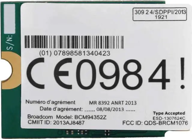 Alt view image 6 of 7 - BCM94352Z M.2 NGFF Dual Band WiFi Bluetooth 4.0 Adapter 802.11ac Wireless Card with 2 U.FL Antenna Pigtails