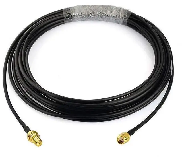 Alt view image 4 of 7 - 2 Pack 5M 16.5ft RG174 RP-SMA Male to Female Bulkhead Mount Coaxial Cable for WiFi Router, IP Camera & Wireless Network Card