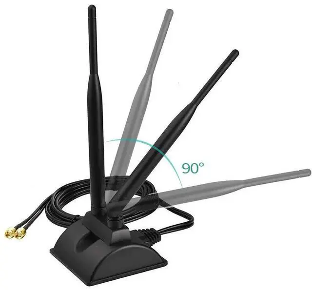 Alt view image 3 of 5 - Magnetic Base Dual Band WiFi Antenna RP-SMA Male with Extension Cable for PCIe WiFi Card, USB Adapter, Router & Mobile Hotspot