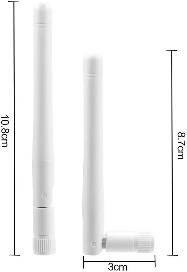 Alt view image 7 of 7 - 2 Pack 3dBi Dual Band WiFi Antenna RP-SMA 2.4GHz 5GHz 5.8GHz Replacement Wireless Antenna for Router IP Camera AP USB WiFi Adapter