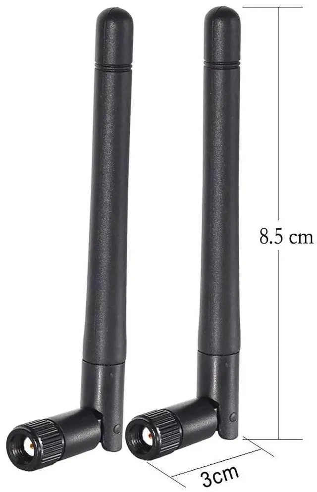 Alt view image 4 of 7 - 10 Pack 3dBi MIMO Dual Band RP-SMA Male WiFi Antenna 2.4GHz 5GHz 5.8GHz Replacement Antenna for Router Network Card USB Adapter IP Camera