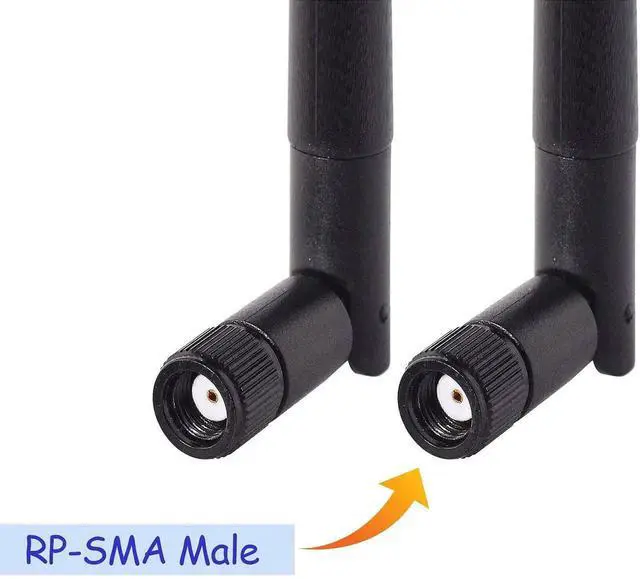 Alt view image 6 of 7 - 2 Pack 3dBi MIMO Dual Band RP-SMA Male WiFi Antenna 2.4GHz 5GHz 5.8GHz Replacement Antenna for Router Network Card USB Adapter IP Camera Surveillance Monitor