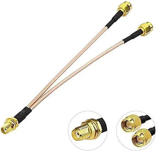 Alt view image 7 of 7 - 15cm 6 Inch SMA Female to Dual SMA Male Splitter Cable 4G LTE Antenna Adapter for LTE Router CPE Hotspot Cellular Gateway Industrial IoT Modem