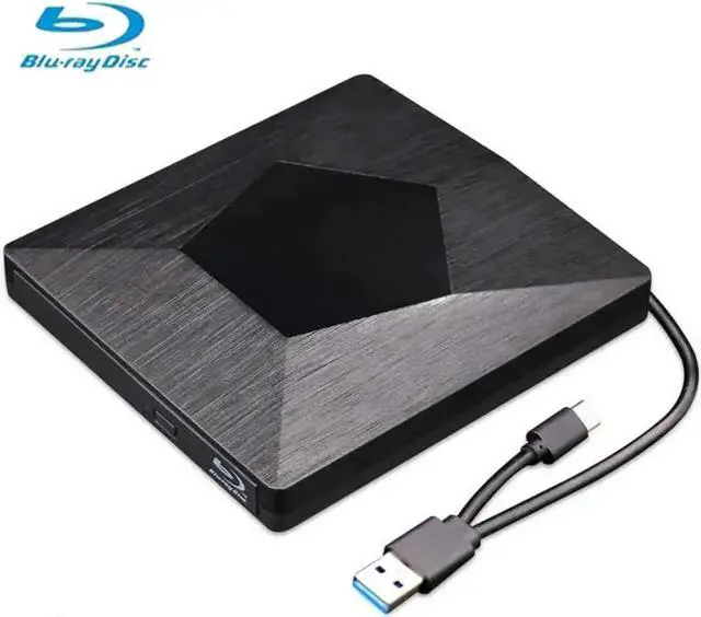 Main image of Black Ultra Slim USB 3.0 Type-C External 3D Blu-ray BD CD DVD RW Burner Drive Compatible with Mac OS Windows XP/7/8/10 Laptop Desktop PC