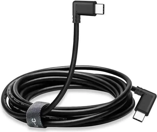 Alt view image 2 of 7 - 10FT/3M 90 Degree USB-C to USB-C Link Cable, 3A Fast Charging VR Cord Compatible with Oculus Quest Series, Phones & Tablets
