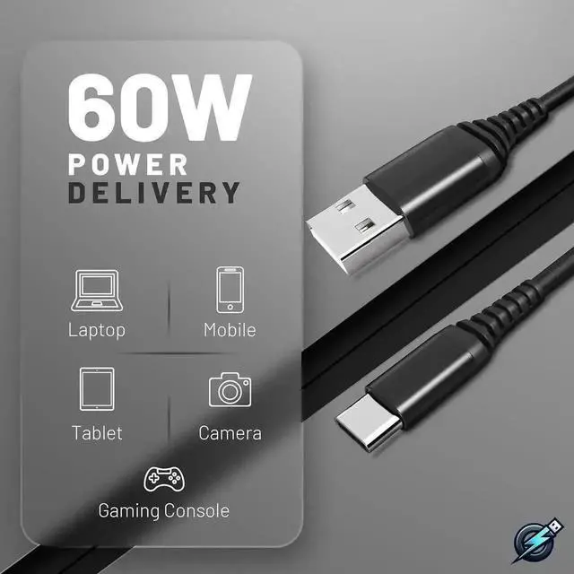 Alt view image 7 of 7 - 5 Pack Braided USB-A to USB-C Fast Charging Cables, 3FT×2 + 6FT×2 + 10FT, 60W QC3.0 3.1A 10Gbps Data Cord for iPhone 15, MacBook Pro, Galaxy S23, Pixel & Game Consoles