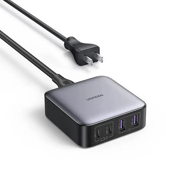 Main image of UGREEN Nexode 65W GaN 4-Port Desktop Charging Station 2 USB-C + 2 USB-A Fast Charger for MacBook iPad iPhone 17 16 15 Galaxy S25 S24 Pixel 10 9 Steam Deck